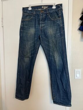 H&M Men’s Straight Jeans in Dark Blue Denim